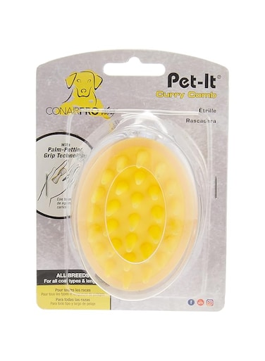 CONAIRPRO DOG &amp; CAT Conair Pro Pgrdpicc Pet It Curry Comb Yellow
