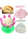 ELECDON Dumpling Touch Tool, 5 Pieces Steamed Stuffed Bun Maker and Dumpling Maker Plastic Mold and Filling Spoon Cooking Tools Set for Cooking Delicious Baozi and Jiaozi (Green, Pink)