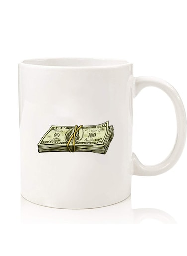 Premium Quality Two Sided Printed Coffee Mug Tea Cup For Home Office, Kids Men Women Vintage Cash