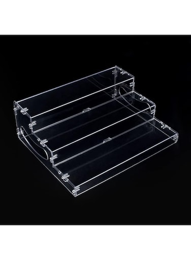 evron Pantry Organization and Storage Clear Plastics Spice Rack Organizer for Cabinet &amp; Countertop (ASSEMBLY REQUIRED) 3 Tier Organizer Versatile Tierd Shelf Organizer 10.5