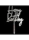 Acrylic Glitter Cake Decorating Topper - Happy Birthday Wordart Silver
