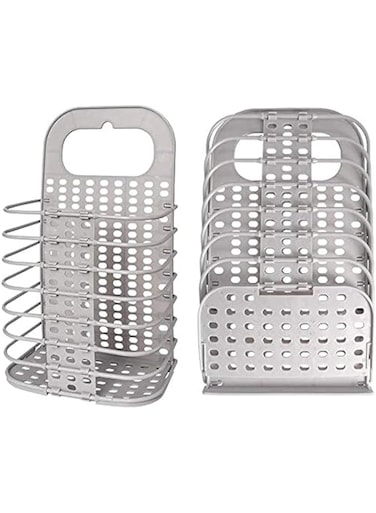 AMERTEER Collapsible Laundry Basket   Foldable Plastic Laundry Bin for Clothing, Toys &amp; More   Space-Saving, Portable &amp; Durable Laundry Basket   Modern Design for College &amp; Home Use (Gray)