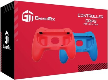 GamerTek Controller Grips for Nintendo Switch 2 &ndash; Blue &amp; Red Edition   Ergonomic Joy-Con Hand Grips for Enhanced Comfort &amp; Control