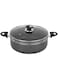 Royalford Aluminium Non-Stick Casserole Pot RF11964,30cm Induction Safe Tempered Glass Lid Bakelite Handle &amp; Knob Cookware Casserole Suitable for All Stoves Freezer Safe