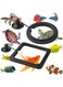 TERRIFI Fish Feeding Ring, Fish Feeder Aquarium Fish Turtle Tank Accessories Food Feeder Circle 2 Pieces (Black)