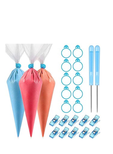 Pieces Cookie Decorating Tools, Kitchen Utensils And Gadgets, Piping Pastry Bag, Pastry Bag Ties, Pastry Bag Clips and Plastic Awls for Cookie Cake Decorating