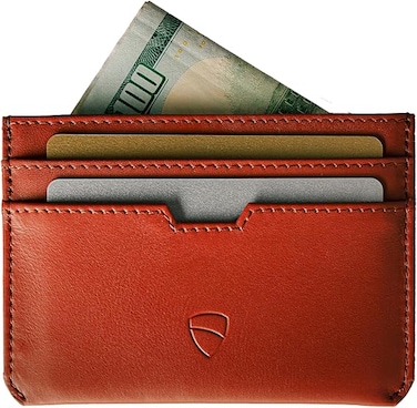 Vaultskin MOORGATE Slim Card Holder - Minimalist Leather Wallet, RFID Blocking Sleeve, Fits Front Pocket, for Men and Women

