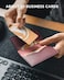 VULKITLeather Business Card Holder 2 Sided Slim Business Name Card Organizer for Men or Women, Up to hold 20 cards