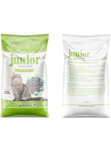 Junior Multi Cat Quick Clumping Clay Litter, 100% Natural Bentonite Sand, Superior Odour Control, 99.5% Dust Free, JASMINE - 25L