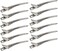 CARE AND SMILE 12 Packs Duck Bill Clips 9cm Rustproof Metal Alligator Curl Clips with Holes for Hair Styling Hair Colouring Silver