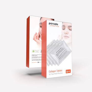 Porodo Collagen Tablets for Face Mask Machine, Pack of 32 Tablets, Skin Hydration and Anti-Aging Benefits
