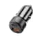 Porodo 50W Dual Port Car Charger, PD 20W &amp; QC 30W, Universal Compatibility, Simultaneous Fast Charging, 1M Braided USB-C to Lightning Cable, Durable &amp; Compact &ndash; Black
