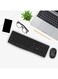 PORODO Dual Mode Wireless Keyboard &amp; Mouse Set with Bluetooth Connection, Wireless 2.4GHz Connectivity, 104 Keys, 4 Mouse Buttons, Arabic &amp; English Layout - Black