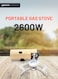 Porodo Lifestyle Mini Portable Single Burner Gas Stove: Suitable for Picnic/Backpacking/Hiking/Home Travel, Compact &amp; Portable, Powerful Combustion, Easy Prep - Light Brown