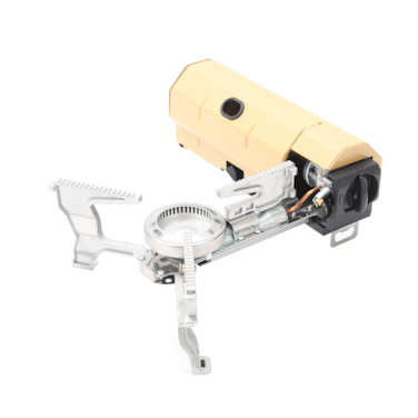 Porodo Lifestyle Mini Portable Single Burner Gas Stove: Suitable for Picnic/Backpacking/Hiking/Home Travel, Compact &amp; Portable, Powerful Combustion, Easy Prep - Light Brown