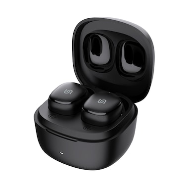 Porodo Soundtec Super Mini TWS Earbuds: 400mAh Charging Case Battery, 2 * 25mAh Earbuds Battery, 5.3 Bluetooth Version, 12M Bluetooth Range, Wireless Charging, 6 Hours Playtime (Black)