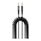 Porodo 3.5mm AUX to 3.5mm AUX Coiled Audio Cable, 1.2m Length, Tangle-Free Design, Auto-Retract Feature, High-Quality Sound, Universal Compatibility, Black
