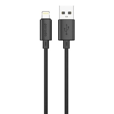 Porodo Blue 3A USB-A to Lightning PVC Cable 1.2M, 480Mbps Quick Data Transfer, Universal Compatibility, Flexible Material, Safe &amp; Secure, Charge &amp; Transfer Data