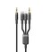 Porodo 3IN1 AUX 3.5 to 3.5 + C + Lightning Cable 1.2M, Aluminum + Braided Wire, 15000+ Bends, Tangle Free &ndash; Black