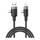 PORODO BRAIDED 60W USB-A/TYPE C TO C/C-L FAST CHARGING CABLE 1M - BLACK