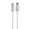 كابل بورودو المنسوج 30 واط من USB-C إلى لايتنينج بطول 1.2 متر   خالٍ من التشابك، عمر افتراضي +15000 انحناءة، شحن سريع ونقل بيانات، غلاف من الألمنيوم، متوافق مع iPhone 14/13/12 - أبيض
