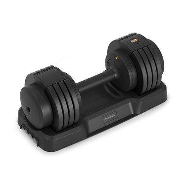 Porodo Lifestyle Smart Dumbbell, Bluetooth 5.1, Adjustable Weight (15-55 lbs), 200mAh Battery, 6-Hour Battery Life, Type-C Charging, Ergonomic Handles, App Compatibility, Black

