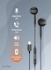 Porodo Soundtec Stereo Earphones Type-C with High-Clarify Mic, 3Buttons Control, 1.2m Cable Length, Compatible with iPad, Smartphones, Headphones, Tablets, Speakers, etc - Black