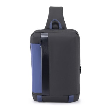 Porodo Lifestyle Cross-Body Sling Bag, Smart Fingerprint Lock, GPS Tracker, USB-C Charging Port, 20W Power Delivery, 120mAh Battery, Black / Blue
