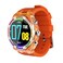 Porodo Cristallo AP Smartwatch, 1.43&rdquo; AMOLED Display, 128MB Memory, 260mAh Battery, IP67 Water Resistance, Bluetooth Calling, Activity Tracker, Health Monitoring - Orange