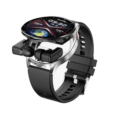 Porodo Pulse PD-PULSE Smartwatch With Earbuds and 1.4 (inches) Screen Size - Silver