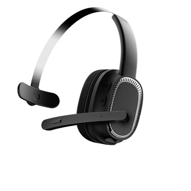 Porodo Mono Headphone with Noise Cancelling Microphone, ENC, 270&deg; Rotating Mic, Bluetooth V5.2, 15H Working Time, 1H Recharge, Adjustable Headband, Type-C Charging - Black
