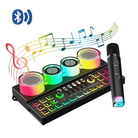 جهاز مزج الصوت ومكبر الصوت متعدد المنصات من Audiolink، بورودو ساوندتيك - أسود