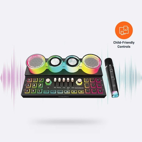 جهاز مزج الصوت ومكبر الصوت متعدد المنصات من Audiolink، بورودو ساوندتيك - أسود