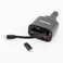 Porodo 105W Car Charger With Retractable Type-C Cable, USB-C to Lightning OTG and Digital Display - Black