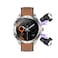 Porodo Hype Smart Watch Black dial with Earbuds and Black Leather Band Sleep Monitor Heart Rate Pedometer IP67 Water Resistant Smartwatch With Earbuds Leather Band Included (Silver)