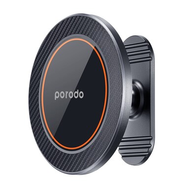 Porodo Stick-On MagSafe All-Purpose Mount with x17 Embedded N54 Magnets, 360&deg; Swivel Rotation, One-Hand Operation, Smooth Swivel for Convenient Use &ndash; Black
