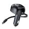 Porodo Dual Port Car Charger, 80cm Retractable Type-C Cable, Universal Compatibility, Simultaneous Charging, PD 36W &amp; QC 36W Fast Charging, Compact &amp; Travel-Friendly
