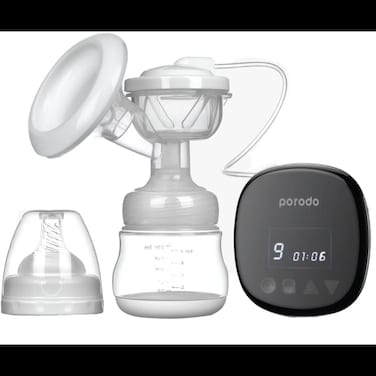 Porodo Lifestyle Electric Breast Pump, 150ml Container, 3-Hour Run Time, 6 Adjustable Modes, Auto Shut-Off, Quiet Operation, Easy to Clean, Compact and Portable, White
