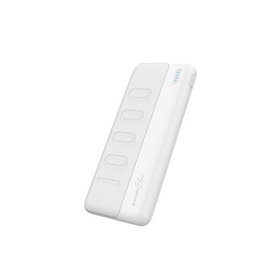 Porodo Blue 10000mAh Power Bank Dual USB-A, Micro USB &amp; USB-C Ports, Fast Charge, Slim Design, Durable Material, Portable &amp; Lightweight, Pocket Size &ndash; Black (White)