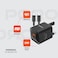 Porodo Dual Port Wall Charger UK, USB-C Output 9V/2.22A, 12V/1.67A, 5V/4A, 20W, USB-A Output 9V/2A, 12V/1.5A, 5V/4A, 20W, 1.2M USB-C to USB-C Cable Included, Black
