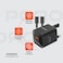 Porodo Dual Port Wall Charger UK, USB-C Output 9V/2.22A, 12V/1.67A, 5V/4A, 20W, USB-A Output 9V/2A, 12V/1.5A, 5V/4A, 20W, 1.2M USB-C to USB-C Cable Included, Black
