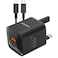Porodo Dual Port Wall Charger UK, USB-C Output 9V/2.22A, 12V/1.67A, 5V/4A, 20W, USB-A Output 9V/2A, 12V/1.5A, 5V/4A, 20W, 1.2M USB-C to USB-C Cable Included, Black
