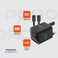 Porodo Dual Port Wall Charger UK, USB-C Output 9V/2.22A, 12V/1.67A, 5V/4A, 20W, USB-A Output 9V/2A, 12V/1.5A, 5V/4A, 20W, 1.2M USB-C to Lightning Cable Included, Black
