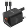 Porodo Dual Port Wall Charger UK, USB-C Output 9V/2.22A, 12V/1.67A, 5V/4A, 20W, USB-A Output 9V/2A, 12V/1.5A, 5V/4A, 20W, 1.2M USB-C to Lightning Cable Included, Black
