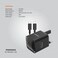 Porodo USB-C Power Delivery Wall Charger, 5V/3A, 9V/2.22A, 12V/1.67A Output, 1.2M USB-C to Lightning Cable Included, Simultaneous Charging, Power Output 20W, PD 20W, Black
