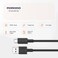 Porodo USB-A QC to Type-C PVC Cable 1.2m Tangle Free, Fast Charging &amp; Data Transfer, +15000 Bends Lifespan, Lightweight &amp; Portable Compatible with Smartphones, Earbuds (Black)
