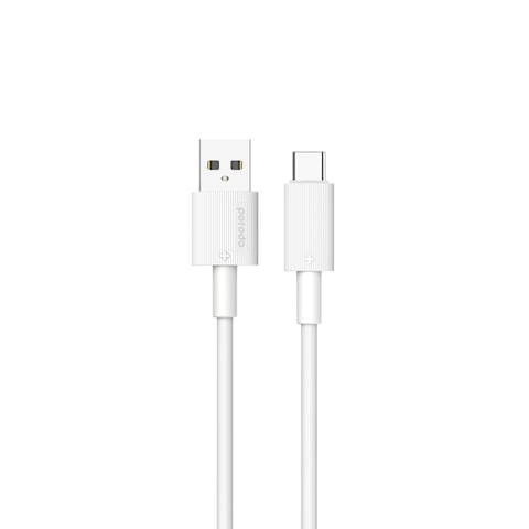 كابل بورودو USB-A QC إلى Type-C من PVC بطول 1.2 متر خالٍ من التشابك، شحن سريع ونقل بيانات، عمر افتراضي +15000 انحناء، خفيف الوزن وسهل الحمل، متوافق مع الهواتف الذكية وسماعات الأذن (أبيض)
