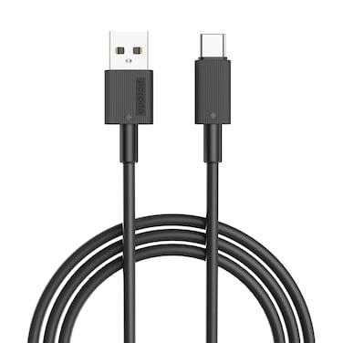 Porodo USB-A to USB Type-C PVC Fast Charging Cable, 3M PVC Cable, QC Input Connector, 480Mbps Data Transfer Speed, Tangle Free, Over 15000 Bends, High-Grade Copper (Black)