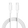 Porodo USB Type-C to USB Type-C Fast Charging Cable, 60W PD, 3 Meters PVC Cable, 480Mbps Data Transfer Speed, Over 15000 Bends, Tangle Free, High-Graded Copper (White)
