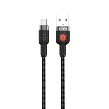 Porodo USB-A to Micro USB Braided Cable 1.2m Length, 480Mbps Data Transfer, Fast Charging, High-Grade Copper Core, Tangle-Free Braided Build, 15000+ Bends Lifespan, Charge &amp; Sync
